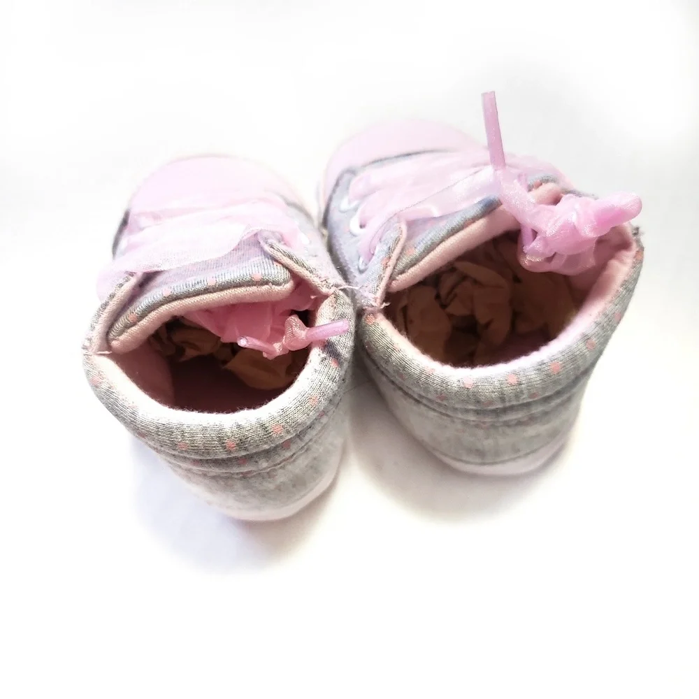 0 12mo Baby Pink Gray High Tops Sneakers Shoes